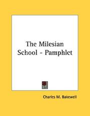 Cover of: The Milesian School - Pamphlet