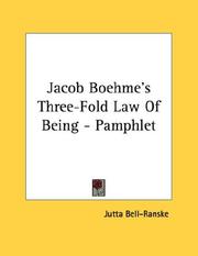 Jacob Boehme's Three-Fold Law Of Being - Pamphlet