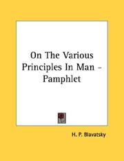 Cover of: On The Various Principles In Man - Pamphlet