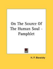 Cover of: On The Source Of The Human Soul - Pamphlet