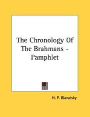 Cover of: The Chronology Of The Brahmans - Pamphlet