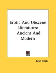 Cover of: Erotic And Obscene Literatures by Iwan Bloch