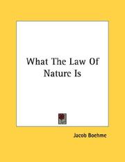 Cover of: What The Law Of Nature Is