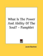 Cover of: What Is The Power And Ability Of The Soul? - Pamphlet