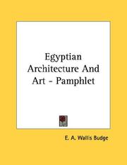 Cover of: Egyptian Architecture And Art - Pamphlet