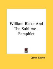 Cover of: William Blake And The Sublime - Pamphlet