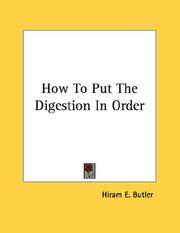 Cover of: How To Put The Digestion In Order