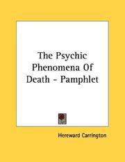 Cover of: The Psychic Phenomena Of Death - Pamphlet