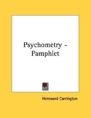 Cover of: Psychometry - Pamphlet