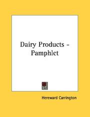 Cover of: Dairy Products - Pamphlet
