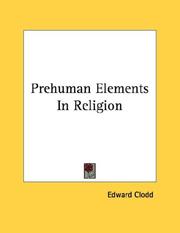 Cover of: Prehuman Elements In Religion