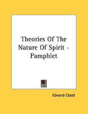 Cover of: Theories Of The Nature Of Spirit - Pamphlet