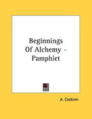 Cover of: Beginnings Of Alchemy - Pamphlet