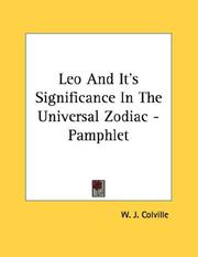 Cover of: Leo And It's Significance In The Universal Zodiac - Pamphlet