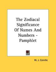 Cover of: The Zodiacal Significance Of Names And Numbers - Pamphlet