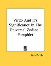 Cover of: Virgo And It's Significance In The Universal Zodiac - Pamphlet