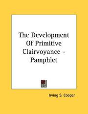 Cover of: The Development Of Primitive Clairvoyance - Pamphlet
