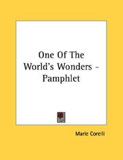 Cover of: One Of The World's Wonders - Pamphlet