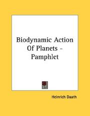 Cover of: Biodynamic Action Of Planets - Pamphlet