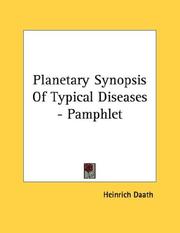 Cover of: Planetary Synopsis Of Typical Diseases - Pamphlet