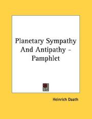 Cover of: Planetary Sympathy And Antipathy - Pamphlet