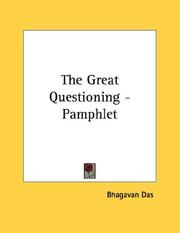 Cover of: The Great Questioning - Pamphlet