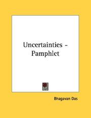 Cover of: Uncertainties - Pamphlet