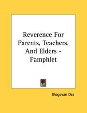 Cover of: Reverence For Parents, Teachers, And Elders - Pamphlet