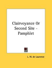 Cover of: Clairvoyance Or Second Site - Pamphlet