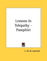 Cover of: Lessons In Telepathy - Pamphlet