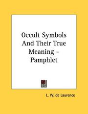Cover of: Occult Symbols And Their True Meaning - Pamphlet