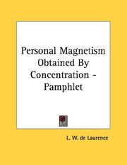 Cover of: Personal Magnetism Obtained By Concentration - Pamphlet