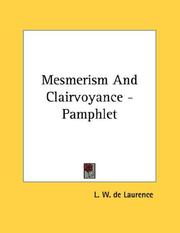 Cover of: Mesmerism And Clairvoyance - Pamphlet
