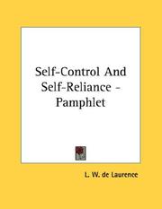 Cover of: Self-Control And Self-Reliance - Pamphlet