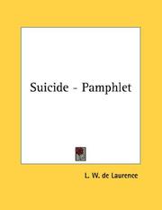 Cover of: Suicide - Pamphlet by L. W. de Laurence