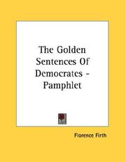Cover of: The Golden Sentences Of Democrates - Pamphlet