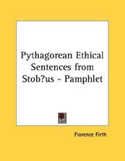 Cover of: Pythagorean Ethical Sentences from Stobæus - Pamphlet