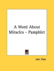 Cover of: A Word About Miracles - Pamphlet