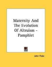 Cover of: Maternity And The Evolution Of Altruism - Pamphlet