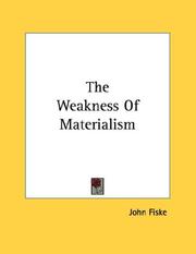 Cover of: The Weakness Of Materialism