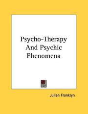 Cover of: Psycho-Therapy And Psychic Phenomena