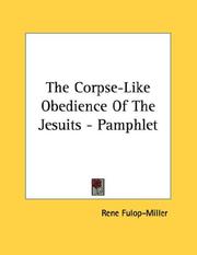 Cover of: The Corpse-Like Obedience Of The Jesuits - Pamphlet