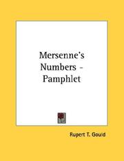 Cover of: Mersenne's Numbers - Pamphlet by Rupert T. Gould