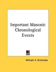 Cover of: Important Masonic Chronological Events