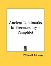 Cover of: Ancient Landmarks In Freemasonry - Pamphlet