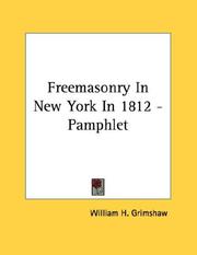 Cover of: Freemasonry In New York In 1812 - Pamphlet