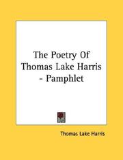 Cover of: The Poetry Of Thomas Lake Harris - Pamphlet