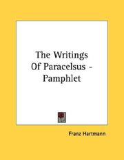 Cover of: The Writings Of Paracelsus - Pamphlet