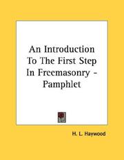 Cover of: An Introduction To The First Step In Freemasonry - Pamphlet