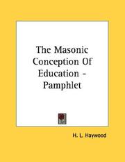 Cover of: The Masonic Conception Of Education - Pamphlet